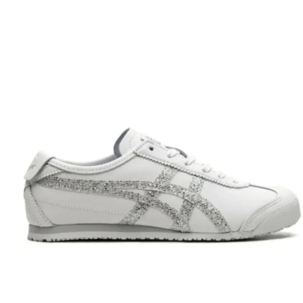 Onitsuka Tiger by Asics White and Silver Sneakers